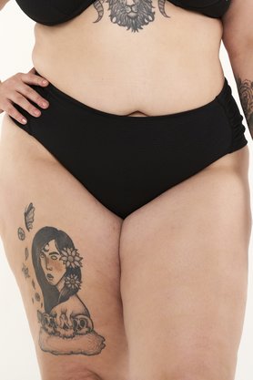 Calcinha Plus Size Fio Confort Preto Texturizado