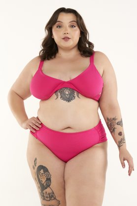 Calcinha Ilha do Mel Plus Size Rosa Texturizado