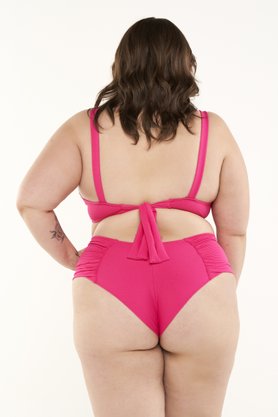 Calcinha Ilha do Mel Plus Size Rosa Texturizado