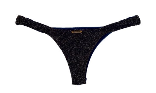 Calcinha De Biquíni Praia Mole Lurex Preto