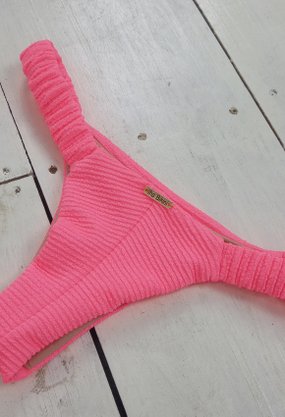 Calcinha De Biquíni Praia Mole Textura Rosa