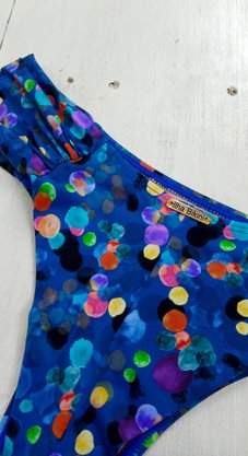 Calcinha De Biquíni Noronha Pontinhos Azul