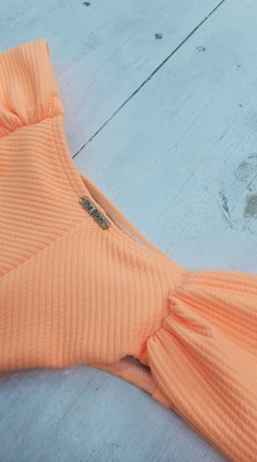 Calcinha De Biquíni Noronha Laranja Neon Texturizado