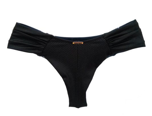 Calcinha De Biquíni Noronha Preto Canelado