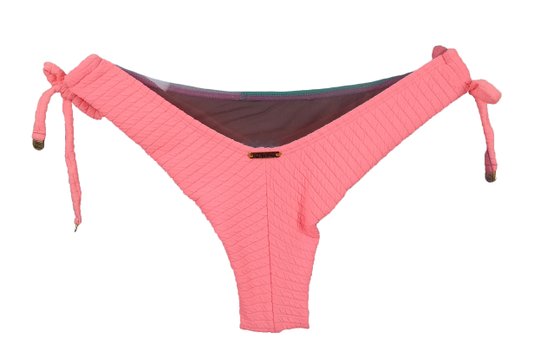 Calcinha De Biquíni Amarradinha Três Cores Rosa Claro Texturizado