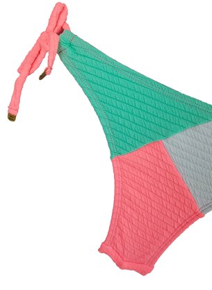Calcinha De Biquíni Amarradinha Três Cores Rosa Claro Texturizado