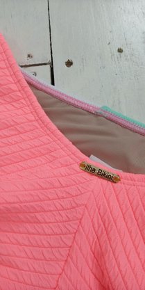 Calcinha De Biquíni Amarradinha Três Cores Rosa Claro Texturizado