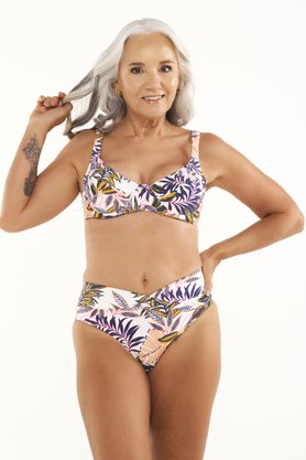 Calcinha De Biquíni Quatro Ilhas Folhas Laranja