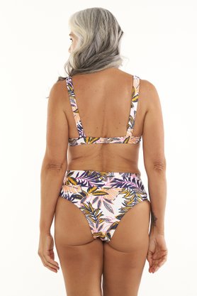 Calcinha De Biquíni Quatro Ilhas Folhas Laranja