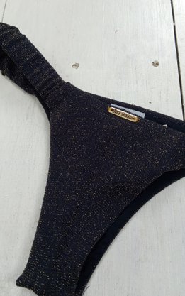 Calcinha De Biquíni Praia Mole Lurex Preto