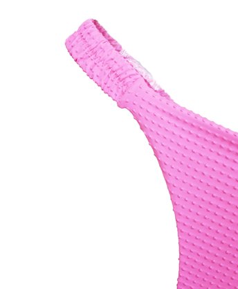 Calcinha De Biquíni Praia Mole Texturizada Rosa Neon