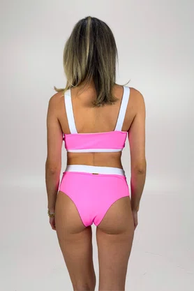 Calcinha Biquíni Malásia Rosa Neon