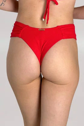 Calcinha De Biquíni Noronha Vermelho Textura