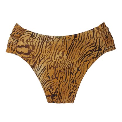 Calcinha De Biquíni Praia Brava Animal Print Marrom