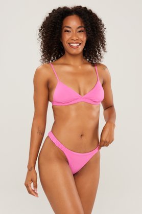 Calcinha De Biquíni Praia Mole Dots Rosa