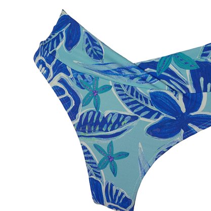 Calcinha De Biquíni Quatro Ilhas Folhas Azul