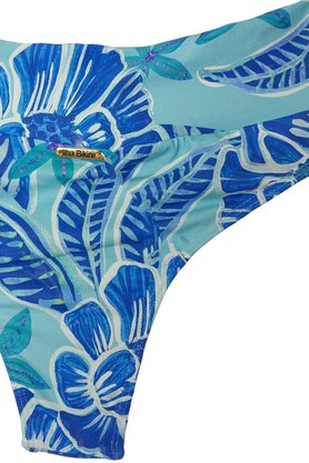 Calcinha De Biquíni Quatro Ilhas Folhas Azul