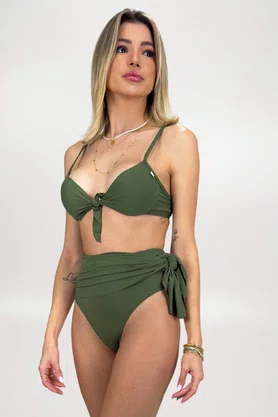 Hot Pants Saia Riacho Verde Musgo