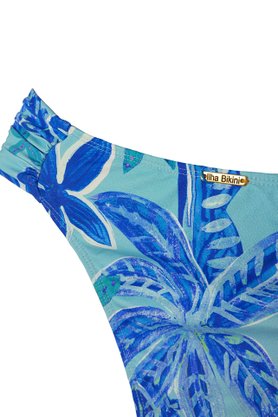 Calcinha De Biquíni Trancoso Folhas Azul