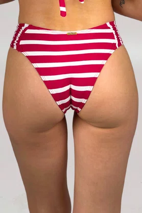 Calcinha De Biquíni Trancoso Listras Vermelho