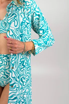Camisa Amores Abstrato Turquesa