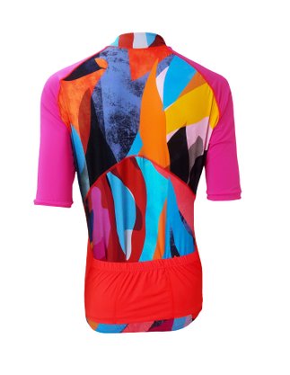 Camisa de Ciclismo Estampa Laranja Com Trama