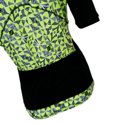Camisa de Ciclismo Estampa Verde e Preta Com Trama