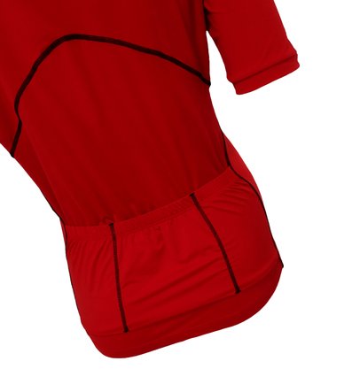 Camisa de Ciclismo Unissex Vermelha Com Trama