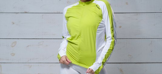 Camisa De Ciclismo Manga Longa Branca e Verde