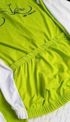 Camisa De Ciclismo Manga Longa Branca e Verde