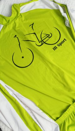 Camisa De Ciclismo Manga Longa Branca e Verde