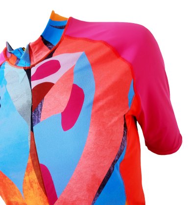 Camisa de Ciclismo Estampa Laranja Com Trama