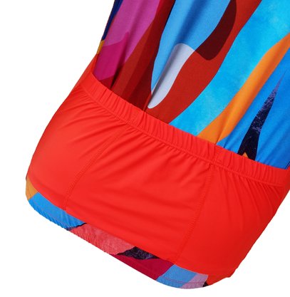 Camisa de Ciclismo Estampa Laranja Com Trama