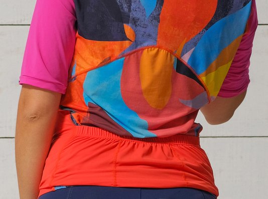 Camisa de Ciclismo Estampa Laranja Com Trama