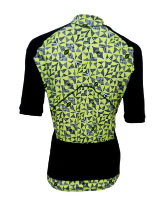 Camisa de Ciclismo Estampa Verde e Preta Com Trama