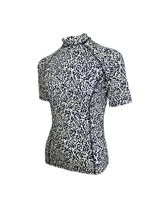 Camisa De Ciclismo Feminina Animal Print Azul