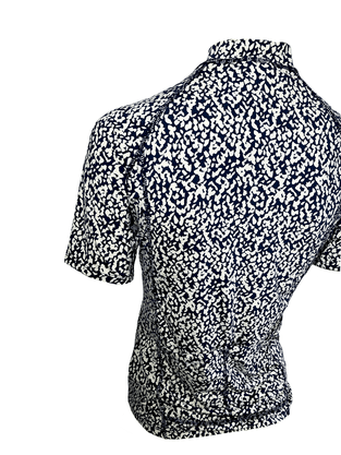Camisa De Ciclismo Feminina Animal Print Azul
