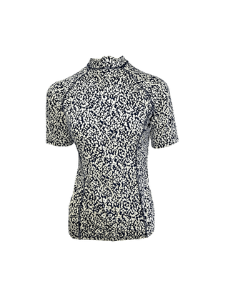 Camisa De Ciclismo Feminina Animal Print Azul