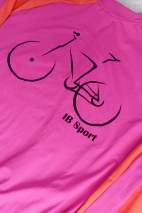Camisa De Ciclismo Manga Longa Laranja e Rosa