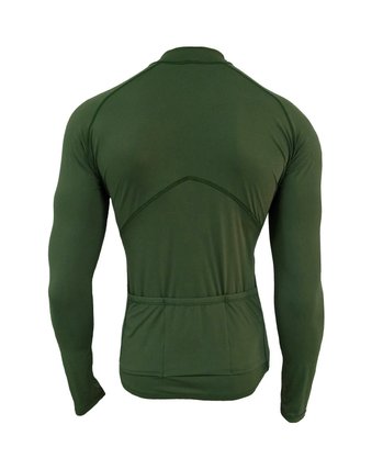 Camisa De Ciclismo Manga Longa Unissex Verde Musgo