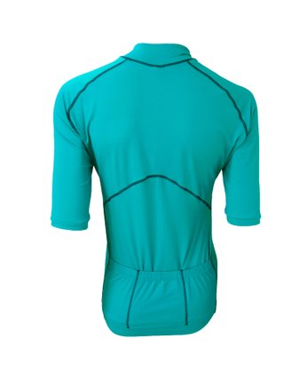 Camisa de Ciclismo Unissex Azul Turquesa Com Trama