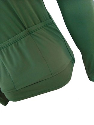 Camisa De Ciclismo Manga Longa Unissex Verde Musgo