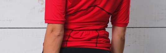 Camisa de Ciclismo Unissex Vermelha Com Trama