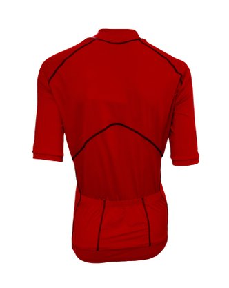 Camisa de Ciclismo Unissex Vermelha Com Trama