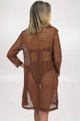 Camisa Jericoacoara Renda Marrom
