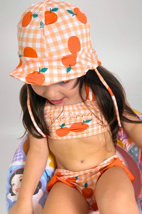 Chapéu Kids Xadrez Laranjas