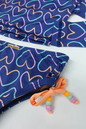 Conjunto Infantil Cropped Marinho Corações