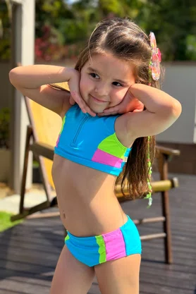 Conjunto Infantil Recortes Azul Celeste