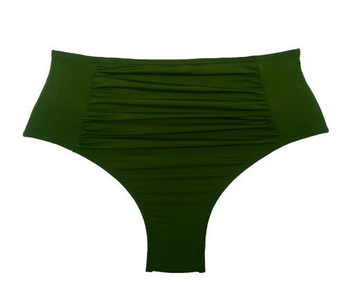 Hot Pants Com Recorte Franzido Verde Musgo