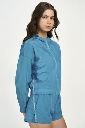 Jaqueta Cropped  Alto Giro Azul Petróleo